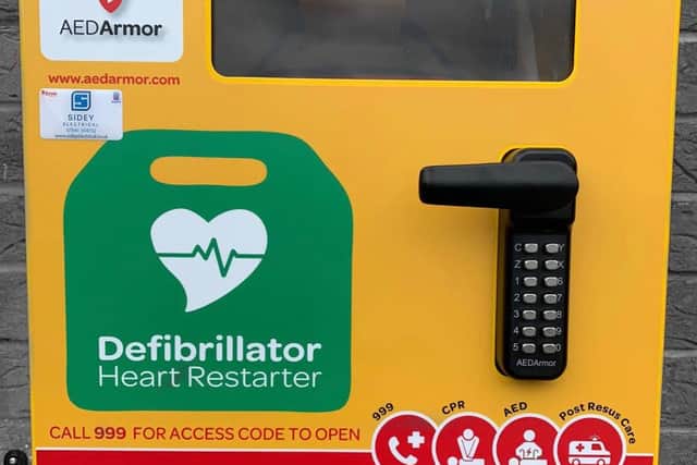The new defibrillator has been installed outside Dronfield Gymnastics Academy (DGA) on Callywhite Lane