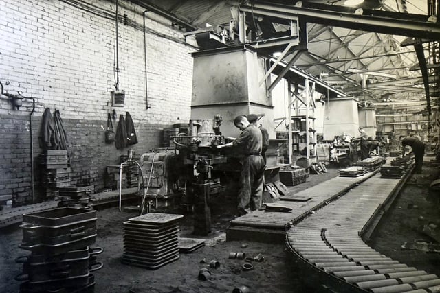 One of the town's major employers, this image shows Bryan Donkins works in 1952.