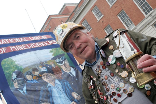 Geoff Poulter former Branch Secretary at Bolsover Colliery, taking part in the Chesterfield TUC May Day Parade 2009
