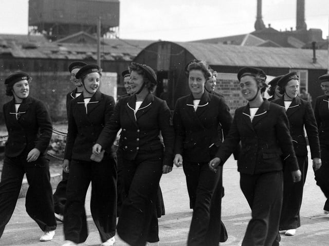 HMS Vernon WRNS. Boat crew members of the Womans' Royal Naval Service (W.R.N.S) who were based at HMS Vernon during the war, undated.