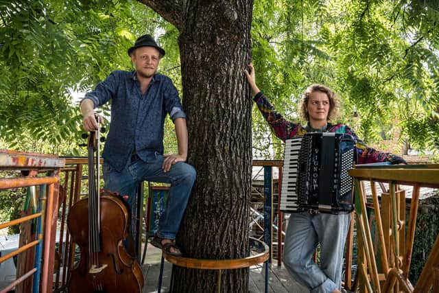 Hannah James and Toby Kuhn play at Hasland Methodist Church on March 23.