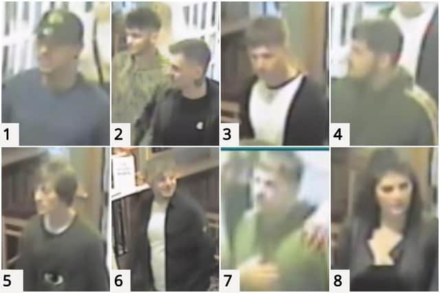 Police want to speak to these eight people following the pub brawl.