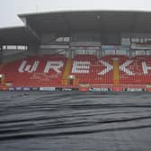 Wrexham v Chesterfield has been postponed despite frost covers being put down. Picture supplied by Wrexham.