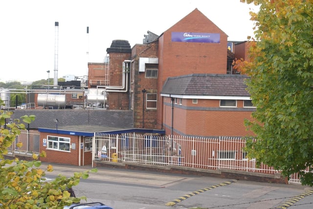 Cadbury Trebor Bassett site in Chesterfield announced it was due to close in 2005. Pictured on October 10, 2003. The five-acre site was opened on the site of a former brewery next to Chesterfield railway station in in 1939.