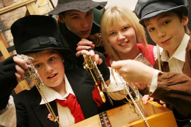 Artful Dodger, Ashley Knowles, Fagin David O Meara, Nancy jessica Mason and Oliver Martin Boyd in the Springwell Community School performance of Oliver back in 2008