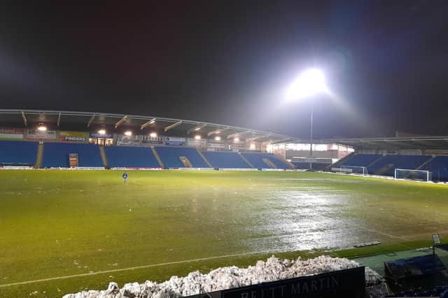 Chesterfield's match at home to King's Lynn Town on Tuesday night was postponed due to a waterlogged pitch.