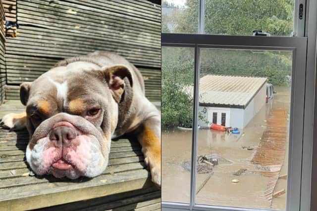 When storm Babet hit Chesterfield last Friday, Joseph Mann, 31, his partner, and two pets had to climb to the roof through a bedroom window at their Tapton Terrace house before being rescued on a raft. (Photo courtesy of Joseph Mann)