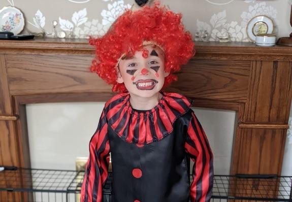 No such thing as a creepy clown in Laura Jane's household!
