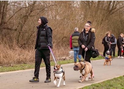 Owners of other breeds of dogs joined the walk.