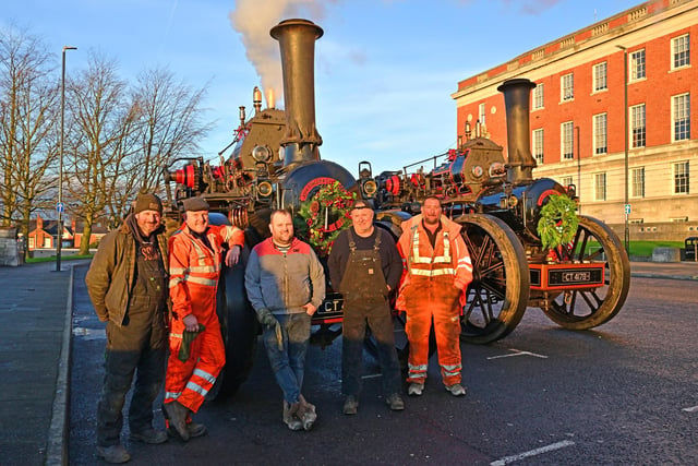 The engines started their journey at the town hall at 9 am and drove through Chesterfield.