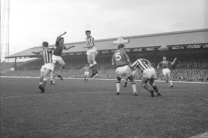 A Sunderland star in action in 1963. He played 402 games for the Black Cats and is loved by Wearside Echoes followers including Peter Fletcher, John Ludlum, and Peter Dodsworth who described him as 'a rock and a legend'.