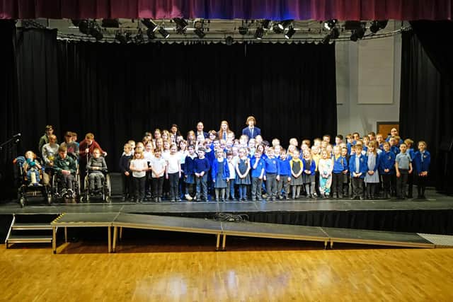 The event, which was divided into two parts taking place on Tuesday, March 5 and Wednesday, March 6, saw pupils from various Derbyshire schools performing a wide range of songs at the David Nieper Academy’s stage. Above pupils from David Nieper, Stonebroom primary, Croft infants, Fritchley primary, Woodbridge Juniors and Alfreton Park.