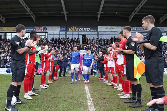 Kidderminster gave Chesterfield a guard of honour before kick-off. Picture: Tina Jenner