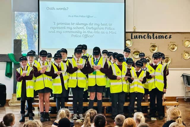 Saint Joseph's pupils taking their oath