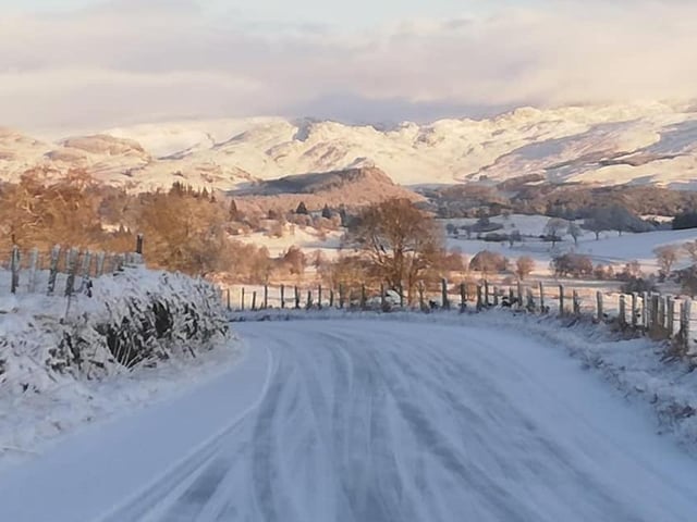 Lolo Leboucq took this picture on a snowy road to the hills.