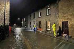 Derbyshire Dales District Council flood response teams working into the night in Bradwell. (Photo: DDDC)