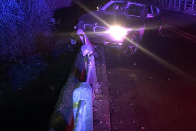 A man driving a grey BMW allegedly crashed twice while intoxicated, before coming to a stop at the bottom of Tom Lane, Duckmanton on January 7.