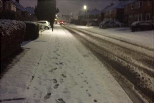 A weather warning is in place for snow in Chesterfield
