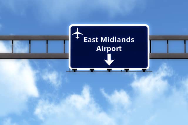 East Midlands Airport Highway Road Sign