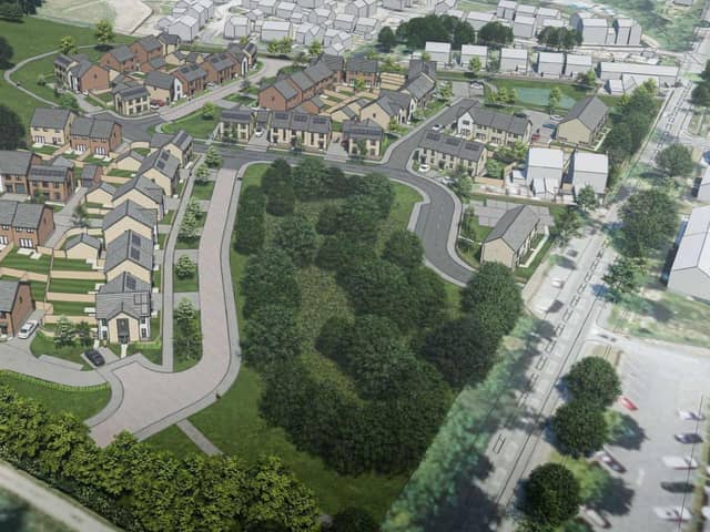 An artist's impression of what the development in Chesterfield Road, Matlock, could look like. Image from Honey and Nineteen47.