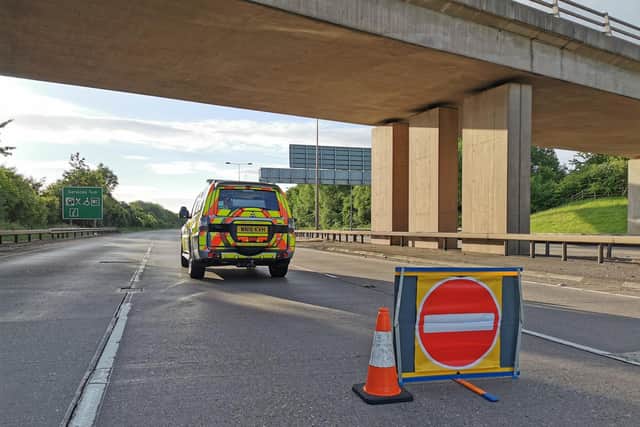 The road has been closed following a serious accident