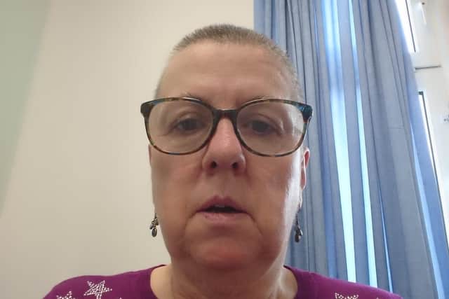 Fiona Hawksley-Cartwright has shaved her hair in aid of The Stroke Association after suffering a brain aneurysm aged 58
