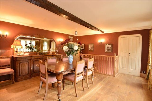 The property also features a formal dining room with gas fire and original mullion windows