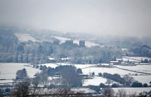 Snow is set to fall in parts of Derbyshire amid Storm Eunice.