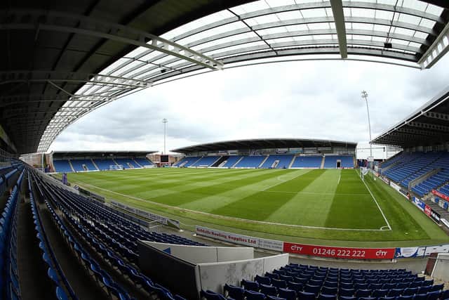Chesterfield will have to shut the curtains in the hospitality lounges to stop Spireites fans watching the live action... bonkers!