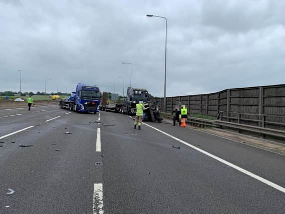 Highways England tweeted this picture of the crash scene.