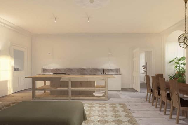 An architect's picture of how the new family room and kitchen will look. (Image: Chatsworth House/Inskip Gee Architects)