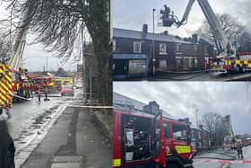 Photos show firefighters tackling a fire at Chatsworth Road.
