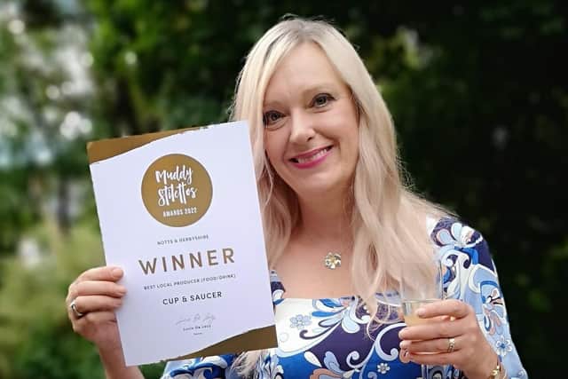 Gail Hannan, owner of Cup & Saucer, pictured celebrating last year's success at the Muddy Stilletto awards.
