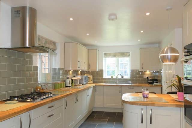 The open-plan kitchen diner that has been newly fitted.