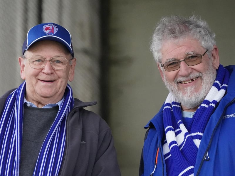Chesterfield fans before the game at Chorley on 7th March 2020. Who can you spot?