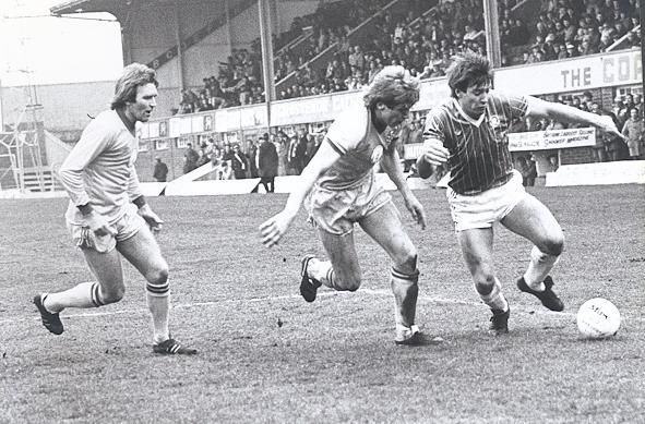 Chesterfield v Torquay on October 3 1970. Tony Currie is pictured on the left
