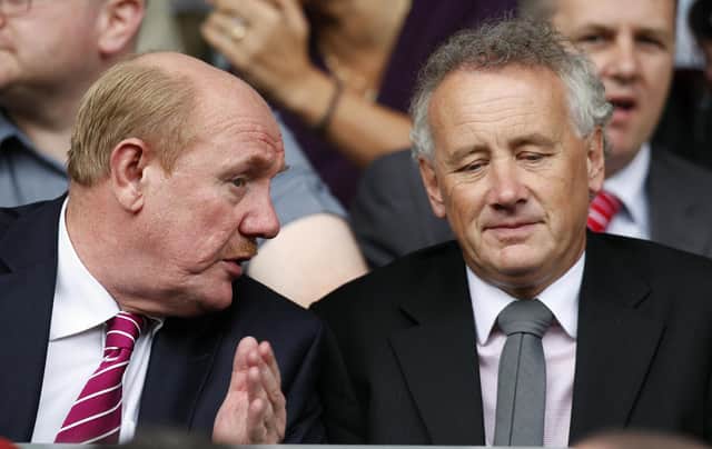 Rick Parry, right, has outlined what the next 12 months could look like for the EFL. (Photo: PAUL ELLIS/AFP via Getty Images)