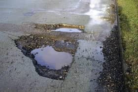 Pothole damage in Derbyshire
