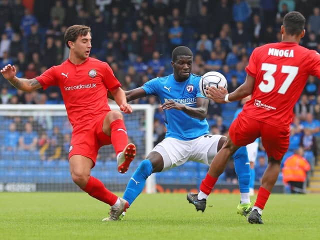 Saidou Khan in action for Chesterfield.