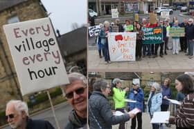 Campaigners from Better Buses Derbyshire staged a protest in Bakewell.