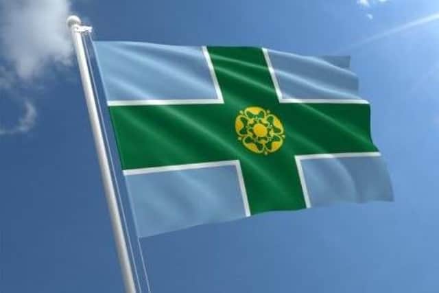The Derbyshire flag. 