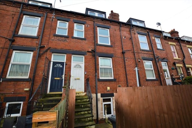 This two-bedroom, terrace house, at 55 Garnet Terrace, Leeds, has a guide price of £55,000-£60,000.