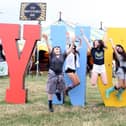 Fran Carvey, Jess Shearar,  Lizzie Scattergood-Farmer, Georgia Roberts and Millie Ward having fun at the Y Not Festival.