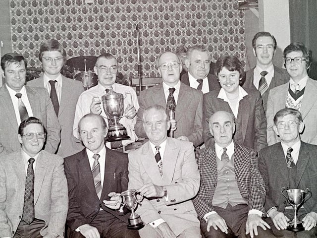 Codnor Bowls Club trophy presentations, November 1980.