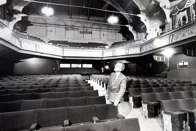 Chesterfield Pomegranate theatre manager Derek Coleman inspects the auditorium after the venue's refurbishment in 1994.
The theatre is undergoing another revamp at the moment, as part of work on Stephenson Memorial Hall.
