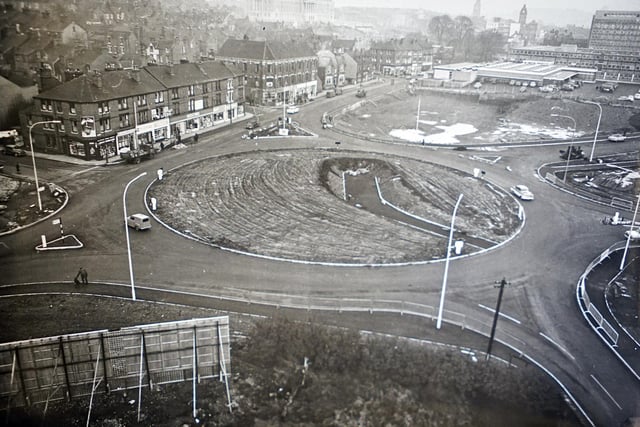 The new West Bars roundabout looking towards the AGD building in 1963.
