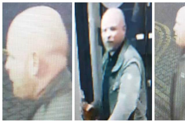 Police have released these CCTV images of a man they wish to speak to following the incident at the Crompton Arms in Ripley