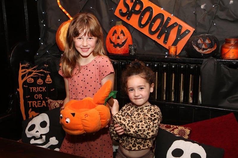 Halloween at the Hanging Gate, a big hit with visitors Daisy Walley and Harlow Lownds