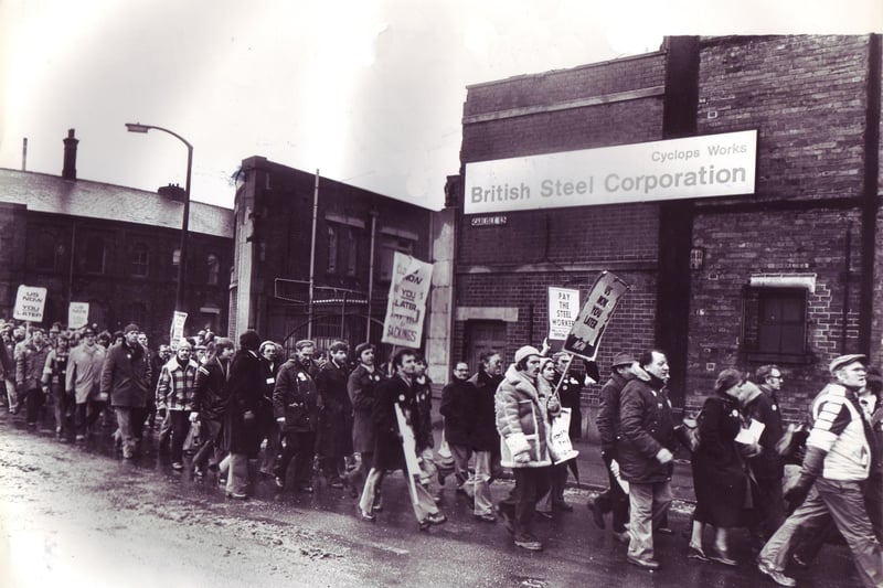 Steel Strike 1980 I.S.T.C. Demo at the British Steel Corporation
