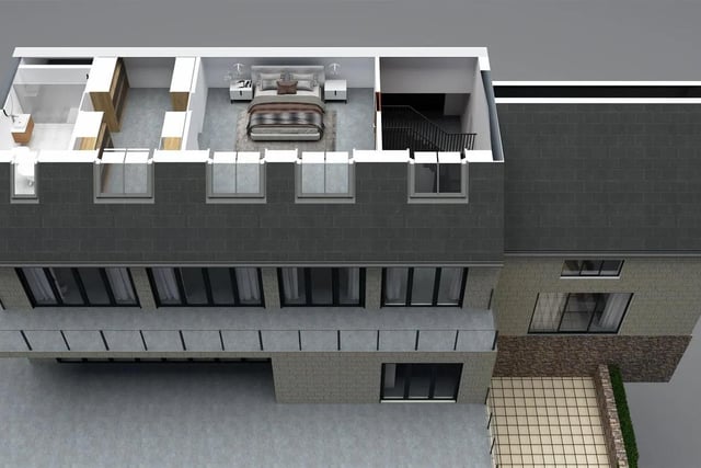 This is how the top floor, with the principle suite, will be set out.